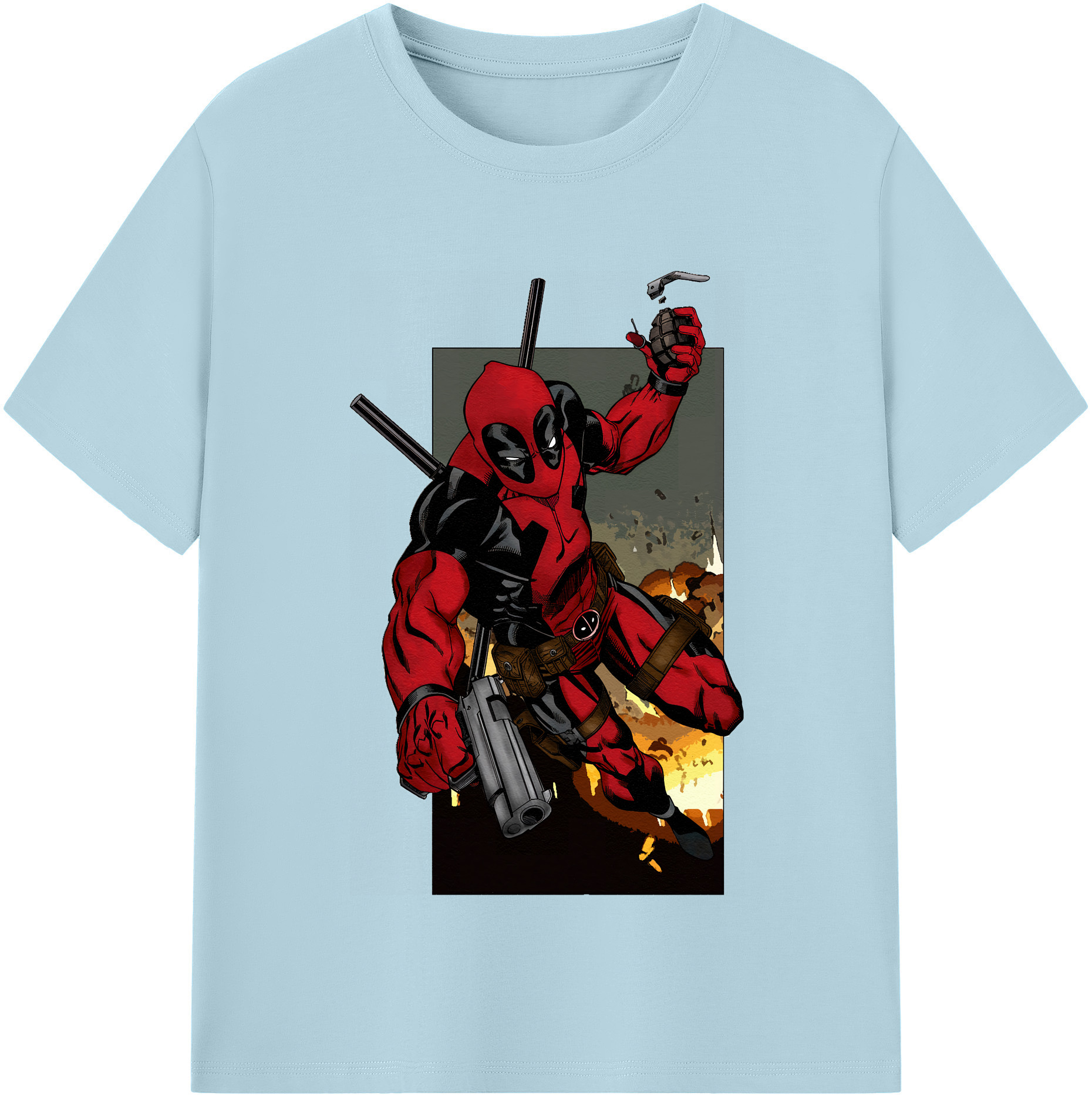 （画像用） Deadpool デッドプール 綿100％半袖Tシャツ（フロントプリント）